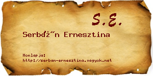 Serbán Ernesztina névjegykártya
